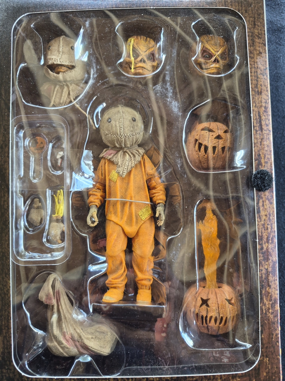 Orange Scarecrow Action Figure with Interchangeable Pumpkin Heads